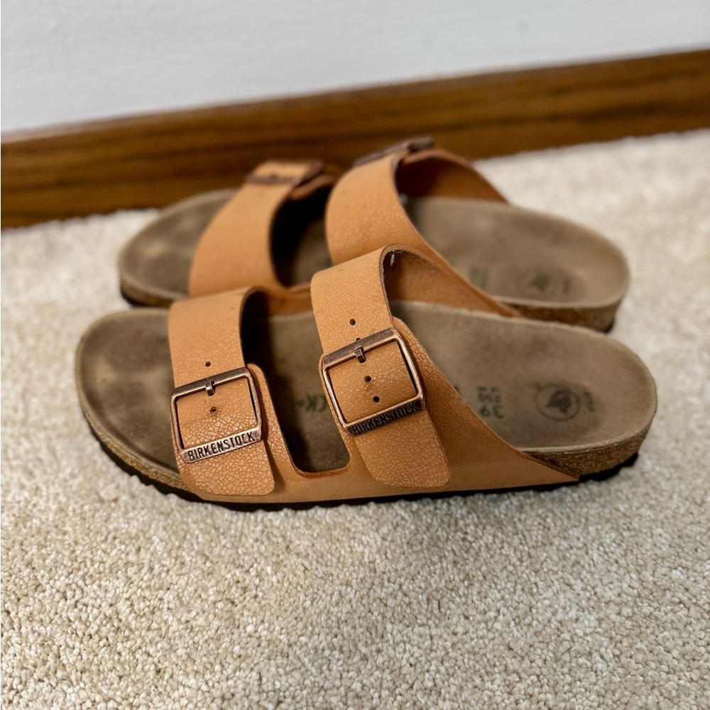 Birkenstock Camel Brown Sandals - Vegan Leather